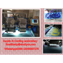 Sequin & cording embroidery 2 heads computerized embroidery machine price
